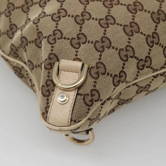GUCCI GG Canvas Abbey Shoulder Bag Beige Gold 131326 Auth SW1474 - Picture 5 of 16